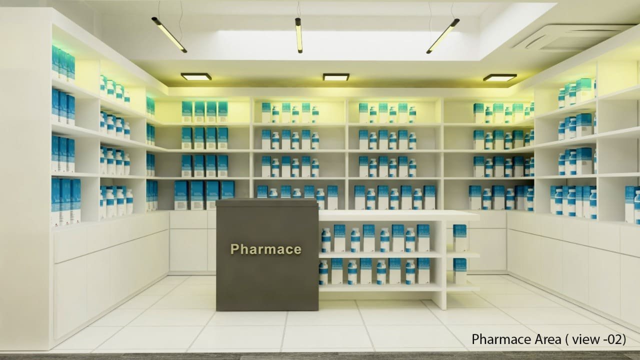 Pharmacy Interior Design Commercial Building Sector 7 Road 7,Uttara